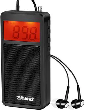 Portable Radio, AM FM Receiver, DSP Small Pocket Radios Operated by AAA Batteries, Digital Clock, 100 Station Memory, Start Timer/Sleep Timer, for Walking/Running, Black ZWS-105 Portable Radio, AM FM Receiver, DSP Small Pocket Radios Operated by AAA Batteries, Digital Clock, 100 Station Memory, Start Timer/Sleep Timer, for Walking/Running, Black ZWS-105