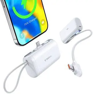 iPhone 16 Portable Charger, 5000mAh 22.5W Power Bank with Built-in USB-C Cable, Fast Charge Battery Pack for iPhone 17/16/15, Galaxy S25, Google for Travel Outdoor Hiking Backup Battery, White iPhone 16 Portable Charger, 5000mAh 22.5W Power Bank with Built-in USB-C Cable, Fast Charge Battery Pack for iPhone 17/16/15, Galaxy S25, Google for Travel Outdoor Hiking Backup Battery, White