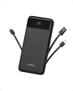 Portable Charger with Built in Cables, 10000mAh Slim Power Bank Fast Charging with USB C Cable, 20W Compact Battery Pack Travel Essentials for iPhone 17/16/15 Series,Samsung,Tablets,Black Portable Charger with Built in Cables, 10000mAh Slim Power Bank Fast Charging with USB C Cable, 20W Compact Battery Pack Travel Essentials for iPhone 17/16/15 Series,Samsung,Tablets,Black