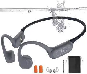 Bone Conduction Headphones IPX8 Waterproof Swimming Headphones Open Ear Headphones with MP3 Mode 32GB Memory 8H Playtime Bluetooth 5.4 Ear Buds Secure Fit for Running and Fitness (Gray) Bone Conduction Headphones IPX8 Waterproof Swimming Headphones Open Ear Headphones with MP3 Mode 32GB Memory 8H Playtime Bluetooth 5.4 Ear Buds Secure Fit for Running and Fitness (Gray)