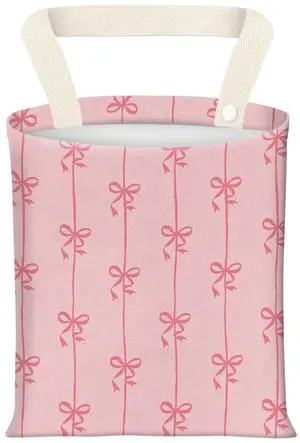 Hanging Car Garbage Bag, Cute Car Trash Can Bag, Automotive Accessories for Women Men Cute Pink Bow Stripe Hanging Car Garbage Bag, Cute Car Trash Can Bag, Automotive Accessories for Women Men Cute Pink Bow Stripe
