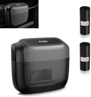 Car Trash Can, Portable Push to Open Storage Bucket with 30 Trash Bags, Waterproof Anti-Leak Hanging Clutter Canister with Lid, Universal Large Capacity Supplies Box for Car Truck Van (Black) Car Trash Can, Portable Push to Open Storage Bucket with 30 Trash Bags, Waterproof Anti-Leak Hanging Clutter Canister with Lid, Universal Large Capacity Supplies Box for Car Truck Van (Black)