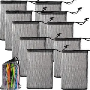 10PCS 8X12inch Nylon Mesh Drawstring Bags with Cord Lock Closure Delicates Laundry Bag For Washing Machine Small Gym Bag for Basketball, Volleyball, Football, Golf Stuff Balls 10PCS 8X12inch Nylon Mesh Drawstring Bags with Cord Lock Closure Delicates Laundry Bag For Washing Machine Small Gym Bag for Basketball, Volleyball, Football, Golf Stuff Balls