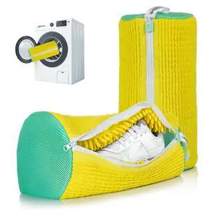 2Pcs Shoe Washing Machine Bag, Yellow Green 2Pcs Shoe Washing Machine Bag, Yellow Green
