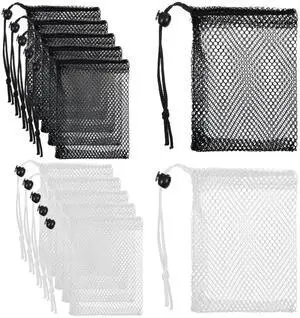 10 Pcs Small Mesh Bags Drawstring, Mini Mesh Storage Bags Nylon Small Drawstring Bag with Cord Lock, Mini Net Bag for Travel Stuff Organizing, 6 x 4 Inch (Black, White) 10 Pcs Small Mesh Bags Drawstring, Mini Mesh Storage Bags Nylon Small Drawstring Bag with Cord Lock, Mini Net Bag for Travel Stuff Organizing, 6 x 4 Inch (Black, White)