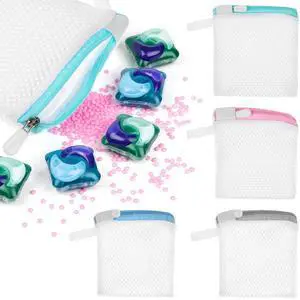 Mini Mesh Laundry Pods Anti-Sticking Bag, 4 PCS Scent Beads Laundry Bags Mini Laundrys Pods Dissolution Protection Bag, Durable Washing Machine Wash Bags for Scented Beads Storage Mini Mesh Laundry Pods Anti-Sticking Bag, 4 PCS Scent Beads Laundry Bags Mini Laundrys Pods Dissolution Protection Bag, Durable Washing Machine Wash Bags for Scented Beads Storage
