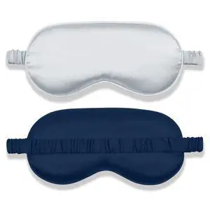 2 Pack Silk Sleep Mask Set Adjustable, Dark Blue & Gray 2 Pack Silk Sleep Mask Set Adjustable, Dark Blue & Gray
