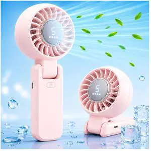 Handheld Fan, 5 Gear High Speed, Rechargeable Mini Personal Hand Fan, Up to 14 Working Hours, 3 IN 1 for Travel, Beach Vacation, Camping, Gifts for Women, (Pink) Handheld Fan, 5 Gear High Speed, Rechargeable Mini Personal Hand Fan, Up to 14 Working Hours, 3 IN 1 for Travel, Beach Vacation, Camping, Gifts for Women, (Pink)