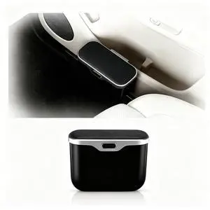 Car Black Trash Can with Lid,Leakproof Mini Garbage Bin Organizer Car Black Trash Can with Lid,Leakproof Mini Garbage Bin Organizer