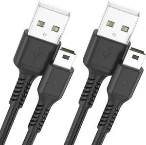 3ft Mini USB cable, 2 Pack USB 2.0 to mini b charger cord USB type A male Fast Charging cable Compatible with PS3 Controller, MP3 Player, Digital Camera, GPS Receiver, Dash Cam, Garmin GPS, Hero 3+ 3ft Mini USB cable, 2 Pack USB 2.0 to mini b charger cord USB type A male Fast Charging cable Compatible with PS3 Controller, MP3 Player, Digital Camera, GPS Receiver, Dash Cam, Garmin GPS, Hero 3+
