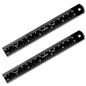 Metal Ruler, 6 Inch Stainless Steel Straight Edge with Metric Measurement, 2 Pack, 15 Centimeters Straight Edge Ruler with Inch to MM Conversion Table for Students, Machinist and Drafting Metal Ruler, 6 Inch Stainless Steel Straight Edge with Metric Measurement, 2 Pack, 15 Centimeters Straight Edge Ruler with Inch to MM Conversion Table for Students, Machinist and Drafting