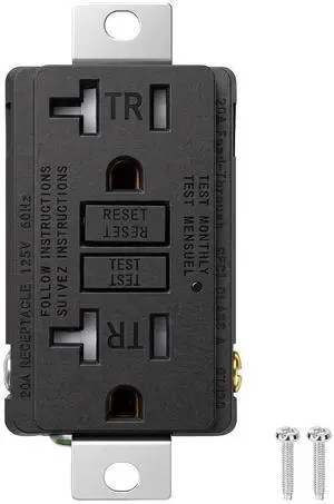 Baomain Generator GFCI Outlet 20Amp, Industrial Grade Self-Test Ground Fault Circuit Interrupter, Tamper-Resistant Receptacle,Heavy-Duty Receptacle, UL&CUL Certified, Matte Black (1-Pack) Baomain Generator GFCI Outlet 20Amp, Industrial Grade Self-Test Ground Fault Circuit Interrupter, Tamper-Resistant Receptacle,Heavy-Duty Receptacle, UL&CUL Certified, Matte Black (1-Pack)