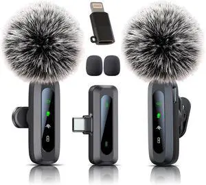 Wireless Mini Microphone for iPhone 15/16/17, iPad, Android, Wireless Lavalier Microphone with Noise Reduction, Portable USB C Lapel Mic for Video Recording, Vlog, Tiktok, YouTube Wireless Mini Microphone for iPhone 15/16/17, iPad, Android, Wireless Lavalier Microphone with Noise Reduction, Portable USB C Lapel Mic for Video Recording, Vlog, Tiktok, YouTube
