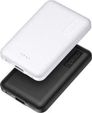 2-Pack Small Portable Charger 5000mAh Power Bank Travel Battery Pack | Dual USBLightweight2 Outputsfor BackpackCompatible with iPhone Galaxy Android etcFlight-Safe18.5WhBlack+White 2-Pack Small Portable Charger 5000mAh Power Bank Travel Battery Pack | Dual USBLightweight2 Outputsfor BackpackCompatible with iPhone Galaxy Android etcFlight-Safe18.5WhBlack+White