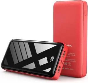 Power Bank 27000mAh 22.5W Fast Charging Portable Charger, USB C Quick Charge with 3 Outputs&2 Inputs, LED Display, High Capacity External Cell Phone Battery Pack for iPhone, iPad, Android Red Power Bank 27000mAh 22.5W Fast Charging Portable Charger, USB C Quick Charge with 3 Outputs&2 Inputs, LED Display, High Capacity External Cell Phone Battery Pack for iPhone, iPad, Android Red
