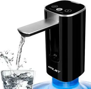 Water Dispenser for 5 Gallon Bottle with Digital Display, 4 Dispense Modes, Portable USB Charging Electric Water Pump, Foldable Spout, Food-Grade Water Jug Pump for Home, Office, RV, Campin(Black) Water Dispenser for 5 Gallon Bottle with Digital Display, 4 Dispense Modes, Portable USB Charging Electric Water Pump, Foldable Spout, Food-Grade Water Jug Pump for Home, Office, RV, Campin(Black)