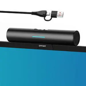 Computer Speakers for Desktop PC Monitor, USB or Type C Plug-in Soundbar, Clip-On Speaker, Wired Laptop Gaming Speakers with Volume Wheel & One-Touch Mute, Compatible with Mac Windows iPhone iPad Computer Speakers for Desktop PC Monitor, USB or Type C Plug-in Soundbar, Clip-On Speaker, Wired Laptop Gaming Speakers with Volume Wheel & One-Touch Mute, Compatible with Mac Windows iPhone iPad