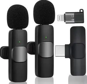 BChic Wireless Lavalier Microphone Portable with Noise Reduction, Windproof Design, Plug & Play Mini Mic for iPhone & Android, for Video Recording, Vlogging, Interviews & Outdoor Live Broadcasts BChic Wireless Lavalier Microphone Portable with Noise Reduction, Windproof Design, Plug & Play Mini Mic for iPhone & Android, for Video Recording, Vlogging, Interviews & Outdoor Live Broadcasts