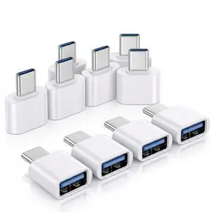 10 PCS USB-C to USB Adapter, White USB Type-C to a Female Adapter for Flash Drive, Controller,Mouse, Keyboard and More 10 PCS USB-C to USB Adapter, White USB Type-C to a Female Adapter for Flash Drive, Controller,Mouse, Keyboard and More