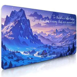 Gaming Mouse Pads, Large Aesthetics Night Sky Mousepad Non Slip Base and Stitched Edges, Desk Mat for Computer Laptop, Snow Mountains Keyboard Pad for Home Office 11.8x 31.4 XL Gaming Mouse Pads, Large Aesthetics Night Sky Mousepad Non Slip Base and Stitched Edges, Desk Mat for Computer Laptop, Snow Mountains Keyboard Pad for Home Office 11.8x 31.4 XL