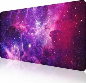 Mouse Pad Gaming, Large Mouse Pads for Desk, Keyboard Mouse Mat Desk Pad, Non-Slip Rubber Base with Stitched Edges Mousepad, 35.4x15.7in Purple Space Galaxy Mouse Pad Gaming, Large Mouse Pads for Desk, Keyboard Mouse Mat Desk Pad, Non-Slip Rubber Base with Stitched Edges Mousepad, 35.4x15.7in Purple Space Galaxy