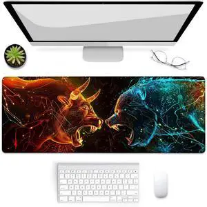 Gaming Mouse Pad, Mouse Pad, Desk Mat, Non-Slip Rubber Base MousePads for Computers Laptop Office School Home Accessories Decor 31.5" x 11.8"Bull vs Bear Gaming Mouse Pad, Mouse Pad, Desk Mat, Non-Slip Rubber Base MousePads for Computers Laptop Office School Home Accessories Decor 31.5" x 11.8"Bull vs Bear