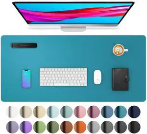 Leather Desk Pad Protector, Mouse Pad, Office Desk Mat, Non-Slip PU Leather Desk Blotter, Laptop Desk Pad, Waterproof Desk Writing Pad for Office and Home (Turquoise,23.6" x 13.7") Leather Desk Pad Protector, Mouse Pad, Office Desk Mat, Non-Slip PU Leather Desk Blotter, Laptop Desk Pad, Waterproof Desk Writing Pad for Office and Home (Turquoise,23.6" x 13.7")