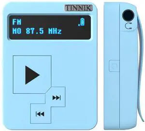 AM FM Mini Radio: Weight 27 Grams, Watch Size, Rechargeable USB, Personal Pocket Radio, OLED Screen, Clip, Button Lock, Digital Tuning, Timer, Stereo Headphones - FA298-SB AM FM Mini Radio: Weight 27 Grams, Watch Size, Rechargeable USB, Personal Pocket Radio, OLED Screen, Clip, Button Lock, Digital Tuning, Timer, Stereo Headphones - FA298-SB