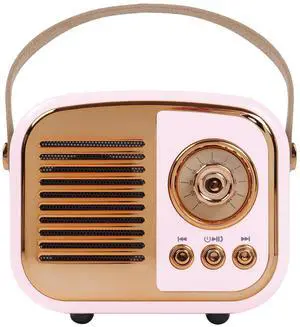 Retro Bluetooth Speaker, Vintage Wireless Speaker,Portable Mini Radio Old Fashion Style for Room Decor Kitchen Desk Bedroom Office,Supports TWS Pairing for iPhone,Android Devices (Pink) Retro Bluetooth Speaker, Vintage Wireless Speaker,Portable Mini Radio Old Fashion Style for Room Decor Kitchen Desk Bedroom Office,Supports TWS Pairing for iPhone,Android Devices (Pink)