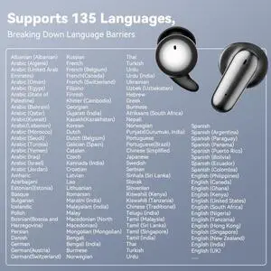 2 Pairs AI Translation Earbuds Real-Time Translator Headphones with 135 Languages, 0.5s Delay & 98% Accuracy, 2-in-1 Open/in-Ear Design, Bluetooth Mini Earbuds for Travel Business Sports Sleep 2 Pairs AI Translation Earbuds Real-Time Translator Headphones with 135 Languages, 0.5s Delay & 98% Accuracy, 2-in-1 Open/in-Ear Design, Bluetooth Mini Earbuds for Travel Business Sports Sleep
