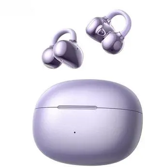 NE55 AI Translation Earbuds Real-Time, 135+ Languages Translator, Open Ear Wireless Bluetooth 6.0 Clip on Earbuds, Waterproof Open Ear Headphones with 52H Playtime, for Travel Work Meeting (Purple) NE55 AI Translation Earbuds Real-Time, 135+ Languages Translator, Open Ear Wireless Bluetooth 6.0 Clip on Earbuds, Waterproof Open Ear Headphones with 52H Playtime, for Travel Work Meeting (Purple)