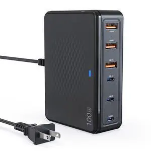 100W USB C Charging Station, 6-Port GaN III Desktop Hub (30W Max Per Port), Compatible with iPhone 17, 16, 15, Pro Max, 14, 13, 12, 11, iPad, iPad Pro, & Samsung Galaxy S26/S25/S24 - Black 100W USB C Charging Station, 6-Port GaN III Desktop Hub (30W Max Per Port), Compatible with iPhone 17, 16, 15, Pro Max, 14, 13, 12, 11, iPad, iPad Pro, & Samsung Galaxy S26/S25/S24 - Black