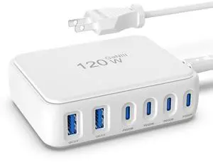 6 Independent Fast USB Charging Station USB Power Strip Desktop USB C Charger Block Multiple Ports, GaN Charging Hub Compatible with iPhone/iPad/Samsung/Kindle-Home Office Travel Accessories-120W 6 Independent Fast USB Charging Station USB Power Strip Desktop USB C Charger Block Multiple Ports, GaN Charging Hub Compatible with iPhone/iPad/Samsung/Kindle-Home Office Travel Accessories-120W