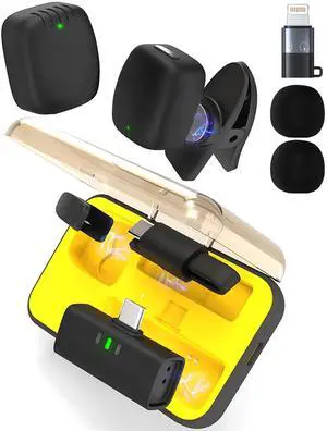 Wireless Lavalier Microphone Noise Cancelling for Android iPhone 15H Battery Life with Charging Case Lapel Micphone Wireless for Video Recording Podcast Wireless Lavalier Microphone Noise Cancelling for Android iPhone 15H Battery Life with Charging Case Lapel Micphone Wireless for Video Recording Podcast