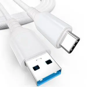 USB A to USB C Data Cable 6ft, 10Gbps USB 3.2 Gen 2 High Speed Data Transfer 3A Fast Charging USB-A to Type-C White Braided Cord for Portable SSD iPhone 17/16/15 Galaxy S26/S25/24 iPad Computer Laptop USB A to USB C Data Cable 6ft, 10Gbps USB 3.2 Gen 2 High Speed Data Transfer 3A Fast Charging USB-A to Type-C White Braided Cord for Portable SSD iPhone 17/16/15 Galaxy S26/S25/24 iPad Computer Laptop