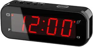 2-in-1 Digital Alarm Clock with Indoor Thermometer Flip to Show Temperature, Battery Operated, LED Display, Adjustable Brightness, Auto Dimming, Snooze, Portable Size, Travel Clock for Office 2-in-1 Digital Alarm Clock with Indoor Thermometer Flip to Show Temperature, Battery Operated, LED Display, Adjustable Brightness, Auto Dimming, Snooze, Portable Size, Travel Clock for Office