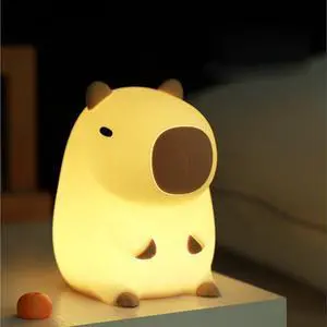 Cute Capybara lamp,Squishy Capybara Night Light LED Rechargeable Novelty Animal Night Lamp,2 Levels Dimmable Nursery Nightlight for Kids,Touch Lamp for Bedroom Cute Capybara lamp,Squishy Capybara Night Light LED Rechargeable Novelty Animal Night Lamp,2 Levels Dimmable Nursery Nightlight for Kids,Touch Lamp for Bedroom