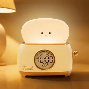 Alarm Clock for Kids, Cute Toast Night Light Alarm Clocks for Bedrooms, Dimming Rechargeable Small Led Desk Clock with Snooze & Countdown for Room Decor, Bedside Clock for Teen Girls Boys Alarm Clock for Kids, Cute Toast Night Light Alarm Clocks for Bedrooms, Dimming Rechargeable Small Led Desk Clock with Snooze & Countdown for Room Decor, Bedside Clock for Teen Girls Boys