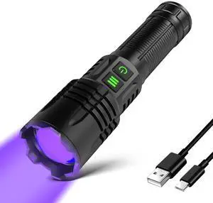 365nm UV Light & Led Flashlight Rechargeable, 6 modes Powerful Black Light for Pet Urine Detection, Resin, Rocks, Scorpion,Zoomable Waterproof Tactical Flashlights for Emergencies Camping Dog Walking 365nm UV Light & Led Flashlight Rechargeable, 6 modes Powerful Black Light for Pet Urine Detection, Resin, Rocks, Scorpion,Zoomable Waterproof Tactical Flashlights for Emergencies Camping Dog Walking