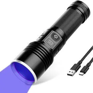 365nm UV Blacklight Flashlight Rechargeable - 7000mAh 20W Hight Power LED Ultraviolet Light, Blacklight for Pet Urine Detection, Resin Curing, Rock Hunting, Scorpions & Outdoor Use 365nm UV Blacklight Flashlight Rechargeable - 7000mAh 20W Hight Power LED Ultraviolet Light, Blacklight for Pet Urine Detection, Resin Curing, Rock Hunting, Scorpions & Outdoor Use