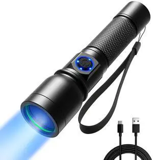 UV Flashlight Black Light USB-C Rechargeable, 365nm LED Ultraviolet Blacklight, Portable Woods Lamp for Pet Urine Detection, Dry Stains, Bed Bug, Curing Resin and Gel Nails, Yooperlites UV Flashlight Black Light USB-C Rechargeable, 365nm LED Ultraviolet Blacklight, Portable Woods Lamp for Pet Urine Detection, Dry Stains, Bed Bug, Curing Resin and Gel Nails, Yooperlites