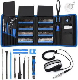 Precision Screwdriver Set 142-Piece + Anti Static Wrist Strap Bundle, Electronics Repair Toolkit for iPhone, MacBook, Computer, Laptop, PC, Tablet, PS4, Xbox, Nintendo, Game Console Precision Screwdriver Set 142-Piece + Anti Static Wrist Strap Bundle, Electronics Repair Toolkit for iPhone, MacBook, Computer, Laptop, PC, Tablet, PS4, Xbox, Nintendo, Game Console