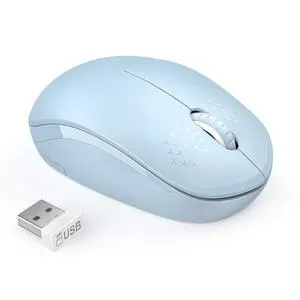 Wireless Mouse, 2.4G Noiseless Mouse with USB Receiver - Portable Computer Mice for PC, Tablet, Laptop with Windows System (Light Blue) Wireless Mouse, 2.4G Noiseless Mouse with USB Receiver - Portable Computer Mice for PC, Tablet, Laptop with Windows System (Light Blue)