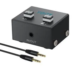 3.5mm Audio Switch Bi-Directional, 2-in-1 & 1-in-2 Stereo Audio Switcher with Mute Button, No External Power Required, Includes 3.5mm Audio Cable, fo Speakers, PC, Phone, Laptop, Headphone 3.5mm Audio Switch Bi-Directional, 2-in-1 & 1-in-2 Stereo Audio Switcher with Mute Button, No External Power Required, Includes 3.5mm Audio Cable, fo Speakers, PC, Phone, Laptop, Headphone