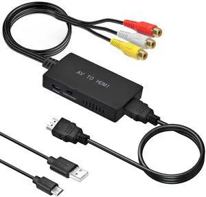 RCA to HDMI Converter,AV to HDMI Adapter,RCA to HDMI Composite Audio Video Converter Compatible with PS1, PS2, PS3, STB, Xbox, VHS, VCR,Black-Ray DVD Players RCA to HDMI Converter,AV to HDMI Adapter,RCA to HDMI Composite Audio Video Converter Compatible with PS1, PS2, PS3, STB, Xbox, VHS, VCR,Black-Ray DVD Players