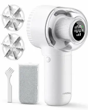 Fabric Shaver, Rechargeable Lint Remover with Brush, Large Sweater Shaver with Digital Display, 3 Speeds Lint Shaver, 6-Leaf Blades Lint Remover for Clothes, Sofa, Bedding, White Fabric Shaver, Rechargeable Lint Remover with Brush, Large Sweater Shaver with Digital Display, 3 Speeds Lint Shaver, 6-Leaf Blades Lint Remover for Clothes, Sofa, Bedding, White