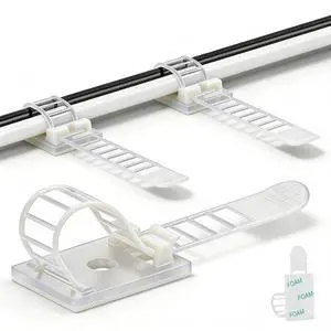 Cable Ties Cable Clips Wire Management Cord Clips Under,Desk Cable Management Reusable Zip Ties Wire Organizer Under Desk 100 packs (White) Cable Ties Cable Clips Wire Management Cord Clips Under,Desk Cable Management Reusable Zip Ties Wire Organizer Under Desk 100 packs (White)