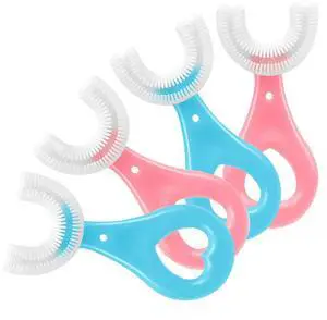 4 Pack U Shaped Toothbrush Kids, Soft Silicone Brush Head Whole Mouth with Handle 360 ° Oral Teeth Cleaning Design for Toddler Toothbrushes Age 2-6 4 Pack U Shaped Toothbrush Kids, Soft Silicone Brush Head Whole Mouth with Handle 360 ° Oral Teeth Cleaning Design for Toddler Toothbrushes Age 2-6