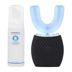 Ultrasonic Toothbrush for Adults, Automatic Ultrasonic Toothbrush for Teeth Whitening, Rechargeable Electric Ultrasonic Toothbrush for Home and Travel Use, 360° Mouth Cleansing (Black) Ultrasonic Toothbrush for Adults, Automatic Ultrasonic Toothbrush for Teeth Whitening, Rechargeable Electric Ultrasonic Toothbrush for Home and Travel Use, 360° Mouth Cleansing (Black)