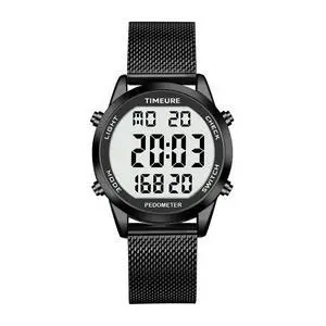 Men's Pedometer Watch with Stainless Steel Bracelet, Step Counter Watch, No App, No Charging Needed for Outdoor Walking, Calorie, Distance, Alarm, Countdown Timer TU-2306B Men's Pedometer Watch with Stainless Steel Bracelet, Step Counter Watch, No App, No Charging Needed for Outdoor Walking, Calorie, Distance, Alarm, Countdown Timer TU-2306B